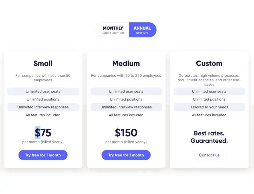 Hireflix Pricing Plans