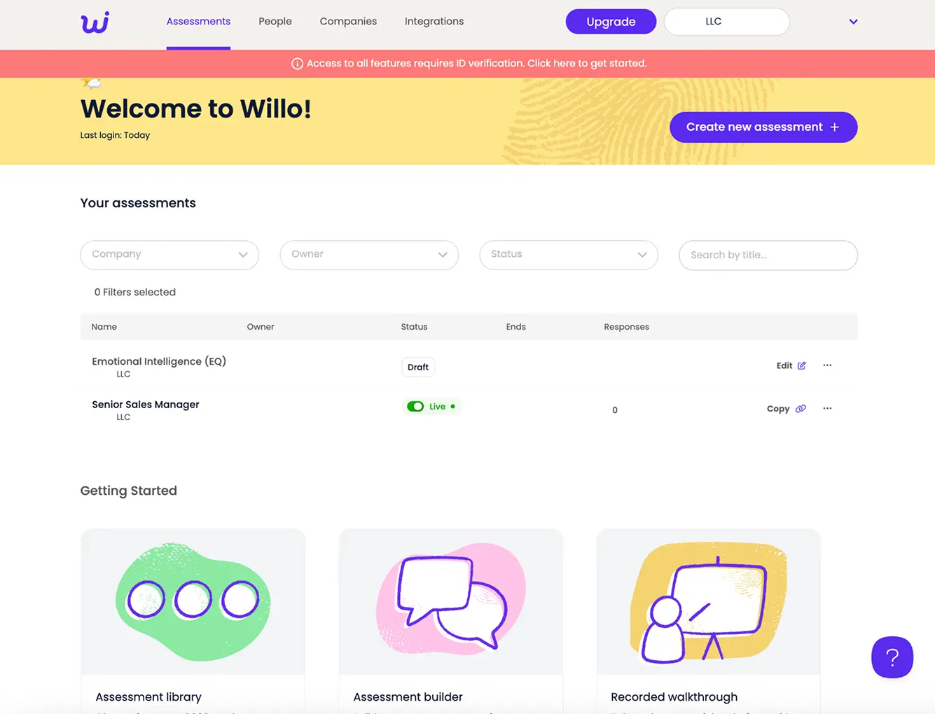 Willo Dashboard Interface